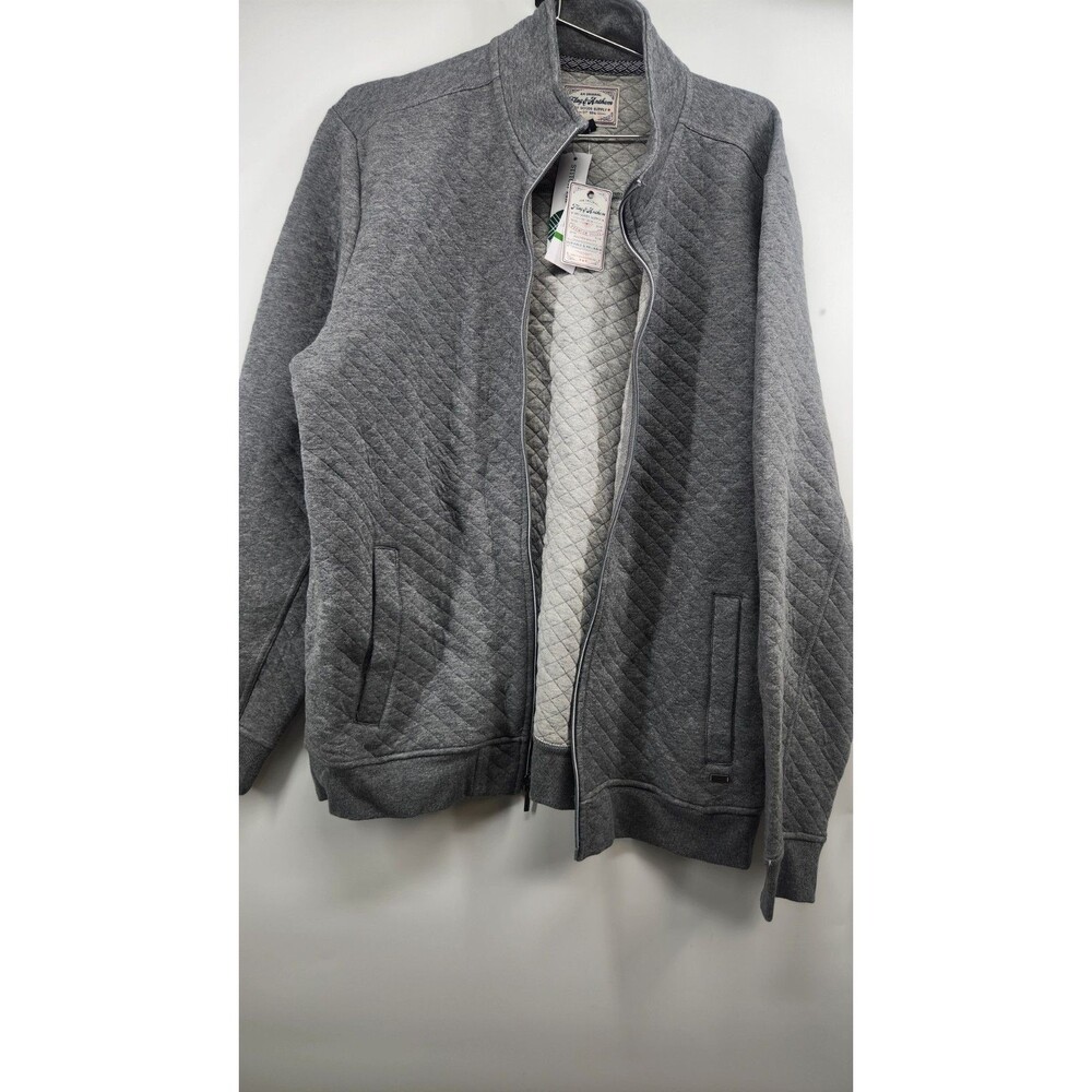 Flag & Anthem Men's Grey Large Alloway Quilted Zip Jacket NWT Cotton Blend